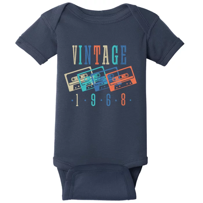 Vintage 1968 Cassette Tape 1968 Birthday Gifts 56 Year Old Baby Bodysuit