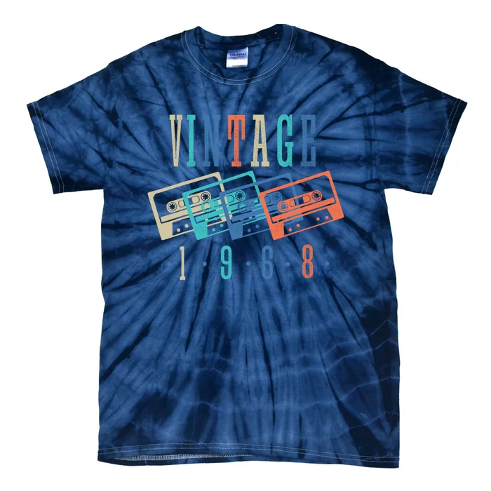 Vintage 1968 Cassette Tape 1968 Birthday Gifts 56 Year Old Tie-Dye T-Shirt