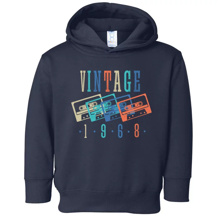 Vintage 1968 Cassette Tape 1968 Birthday Gifts 56 Year Old Toddler Hoodie