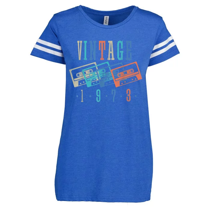 Vintage 1973 Cassette Tape 1973 Birthday Gifts 50 Year Old Enza Ladies Jersey Football T-Shirt