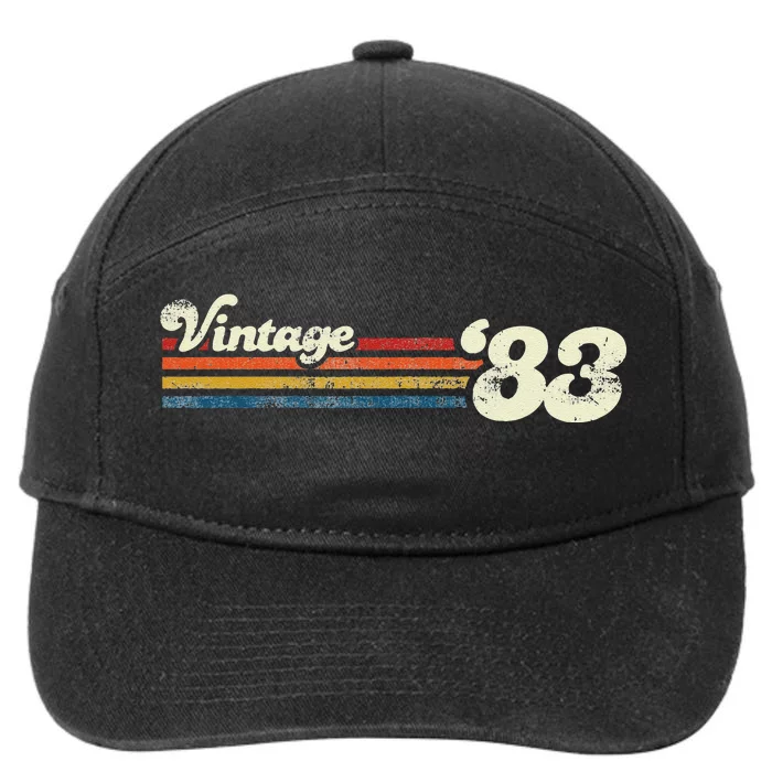 Vintage 1983 Chest Stripe 40 Birthday Cute 7-Panel Snapback Hat