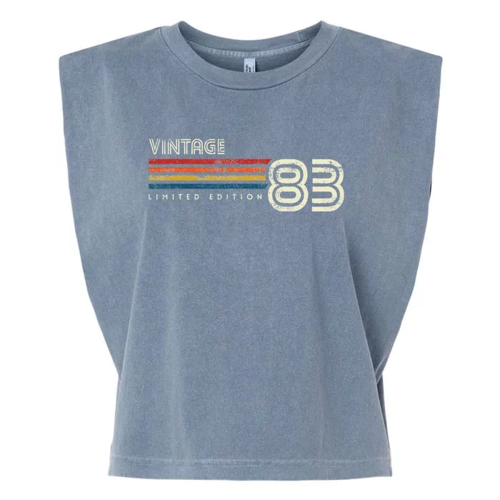 Vintage 1983 Chest Stripe 40 Birthday Garment-Dyed Women's Muscle Tee