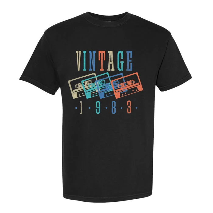 Vintage 1983 Cassette Tape 1983 Birthday Gifts 40 Year Old Garment-Dyed Heavyweight T-Shirt