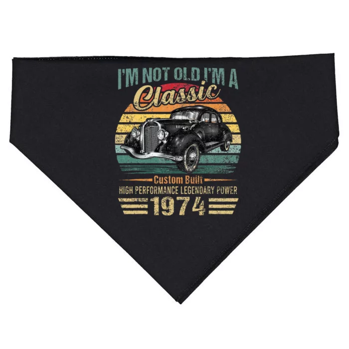 Vintage 1974 Classic Car 50 Year Old 50th Birthday USA-Made Doggie Bandana