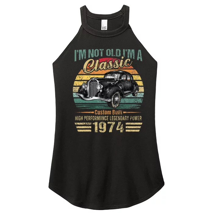 Vintage 1974 Classic Car 50 Year Old 50th Birthday Women’s Perfect Tri Rocker Tank