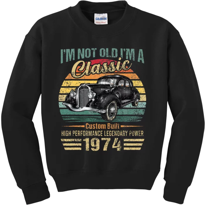 Vintage 1974 Classic Car 50 Year Old 50th Birthday Kids Sweatshirt