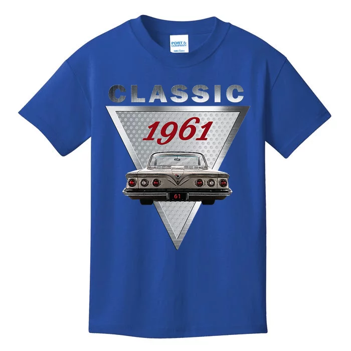 Vintage 1961 Classic Car Art Triple Tail Lights 60s Cars Kids T-Shirt