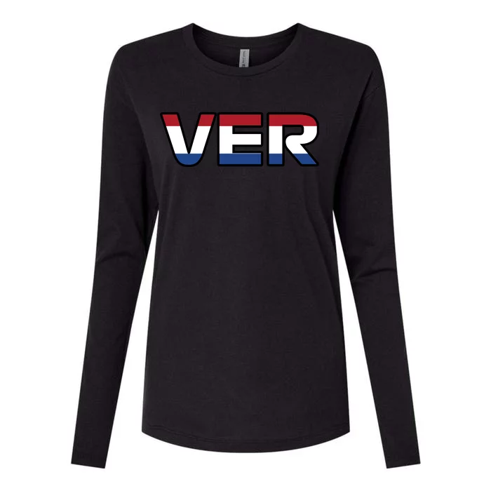 VER 1 Dutch Flag Womens Cotton Relaxed Long Sleeve T-Shirt