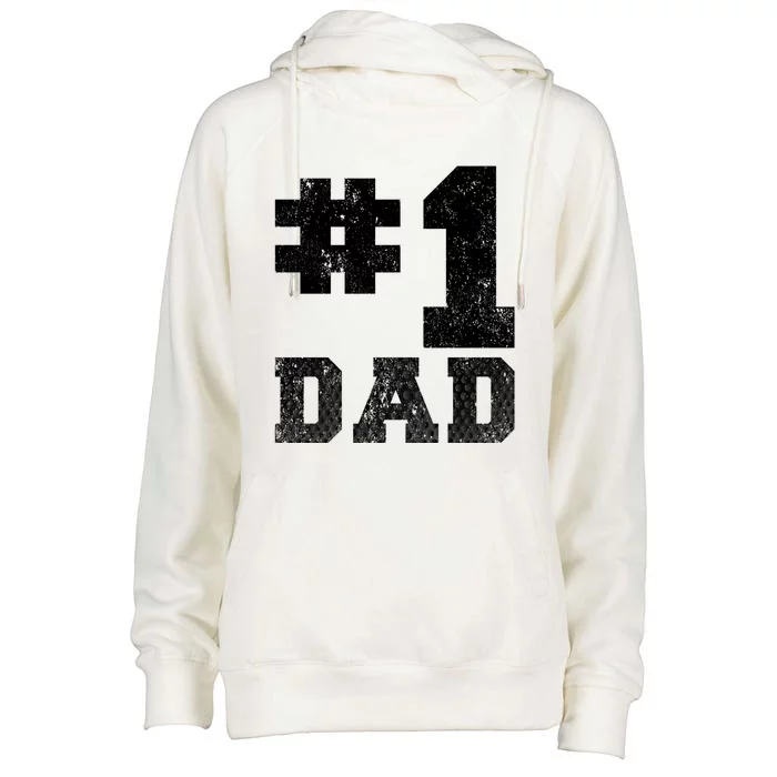 Vintage #1 Dad Number One Golf Dad Fathers Day Gift Womens Funnel Neck Pullover Hood