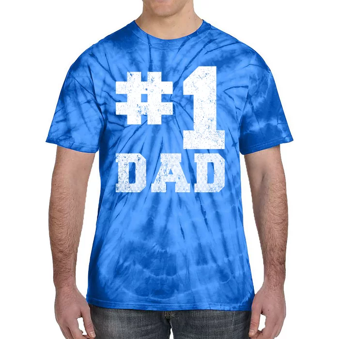 Vintage #1 Dad Number One Golf Dad Fathers Day Gift Tie-Dye T-Shirt