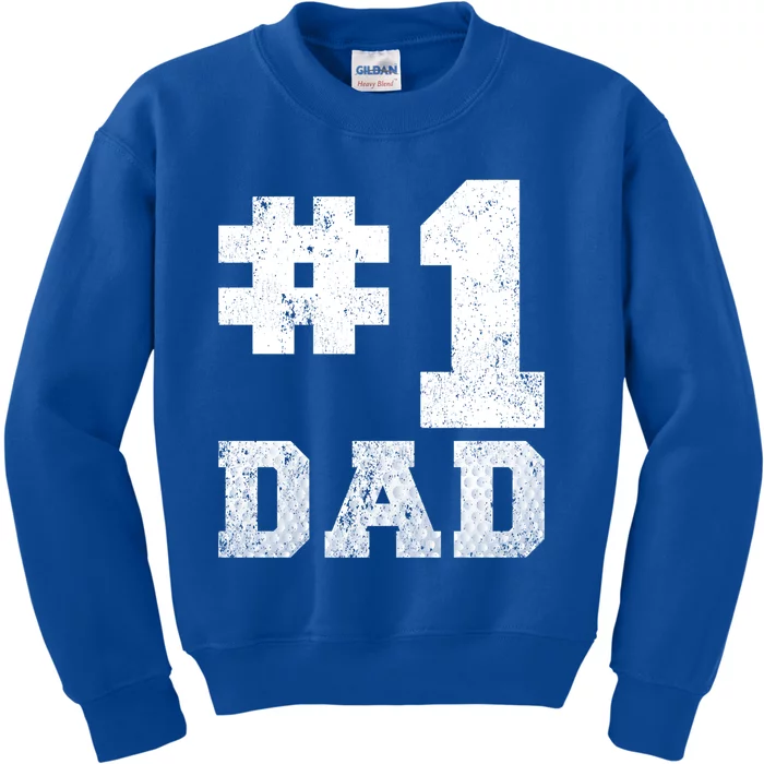 Vintage #1 Dad Number One Golf Dad Fathers Day Gift Kids Sweatshirt