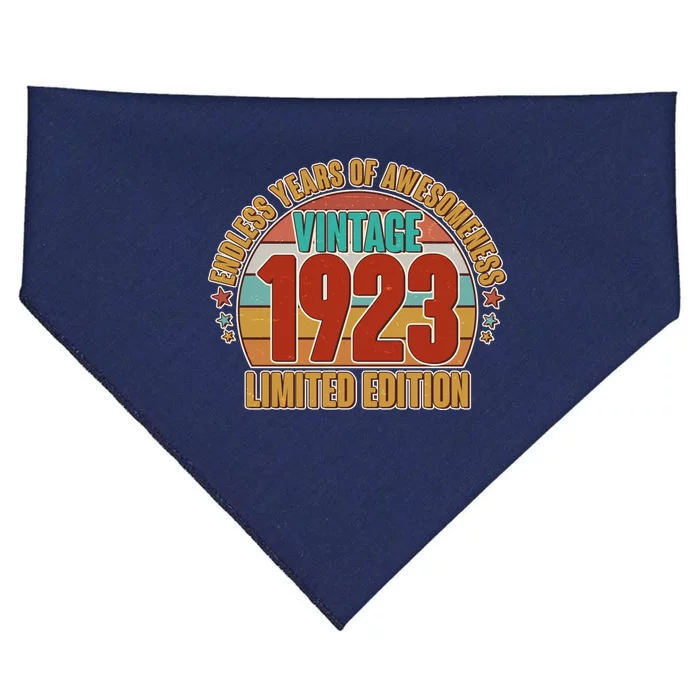 Vintage 1923 Endless Years Of Awesomeness Limited Edition 100th Birthday USA-Made Doggie Bandana