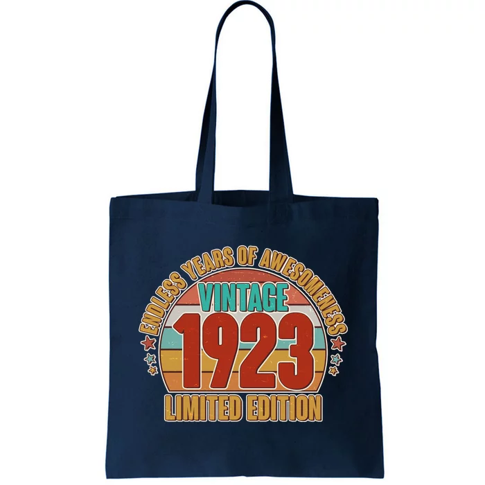 Vintage 1923 Endless Years Of Awesomeness Limited Edition 100th Birthday Tote Bag