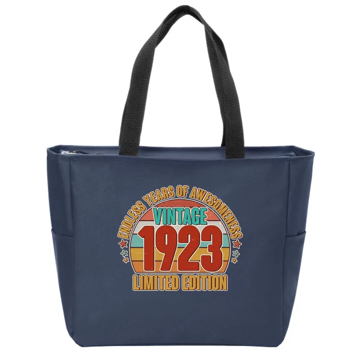 Vintage 1923 Endless Years Of Awesomeness Limited Edition 100th Birthday Zip Tote Bag