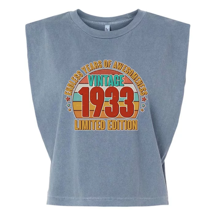 Vintage 1933 Endless Years Of Awesomeness Limited Edition 90th Birthday Garment-Dyed Women's Muscle Tee