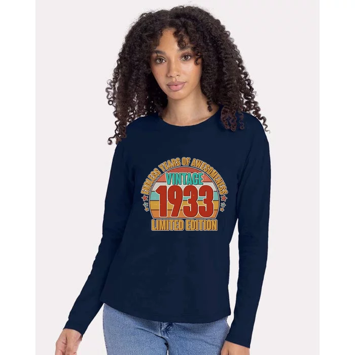 Vintage 1933 Endless Years Of Awesomeness Limited Edition 90th Birthday Womens Cotton Relaxed Long Sleeve T-Shirt