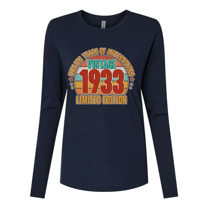 Vintage 1933 Endless Years Of Awesomeness Limited Edition 90th Birthday Womens Cotton Relaxed Long Sleeve T-Shirt