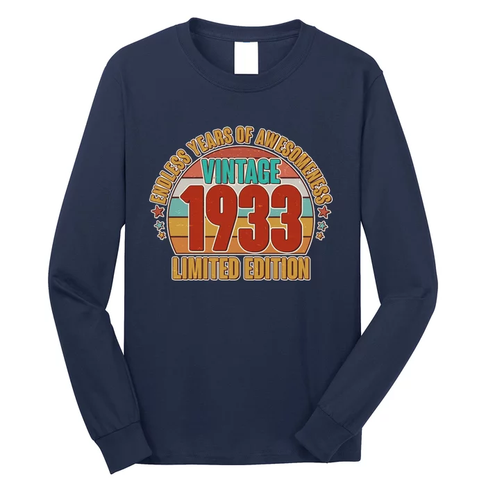 Vintage 1933 Endless Years Of Awesomeness Limited Edition 90th Birthday Long Sleeve Shirt