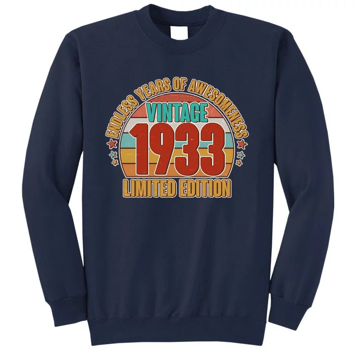 Vintage 1933 Endless Years Of Awesomeness Limited Edition 90th Birthday Tall Sweatshirt