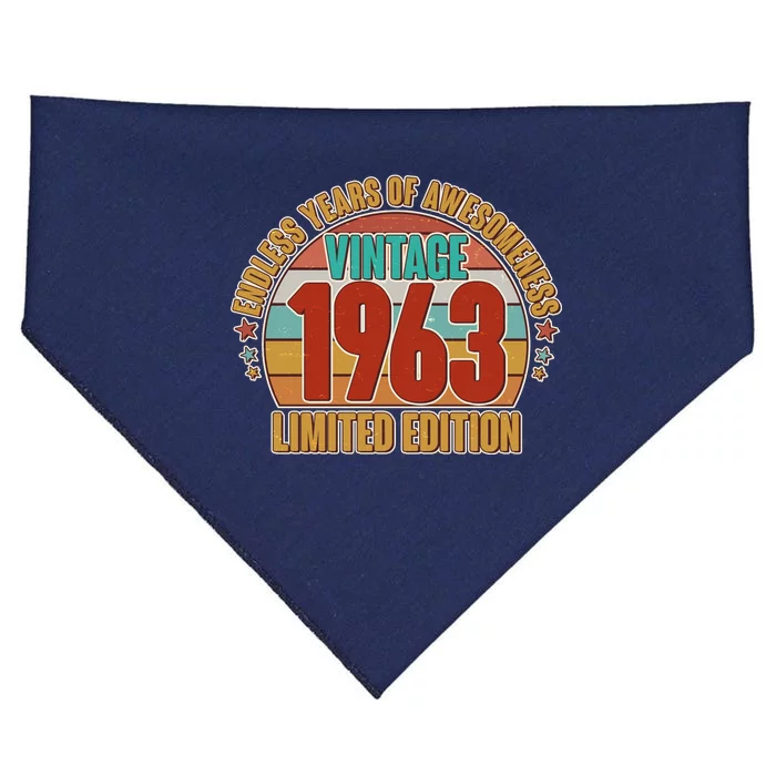 Vintage 1963 Endless Years Of Awesomeness Limited Edition 60th Birthday USA-Made Doggie Bandana