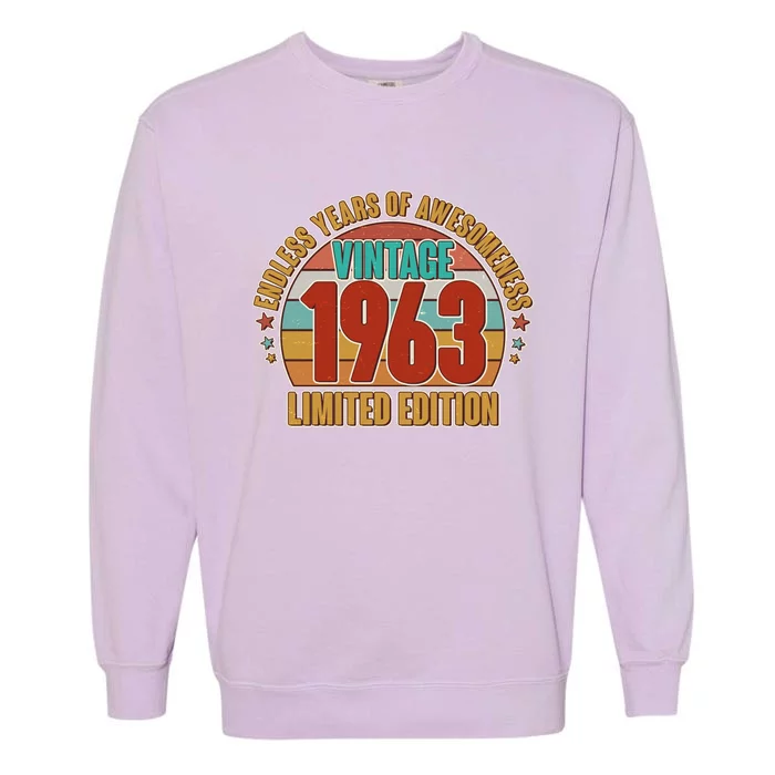 Vintage 1963 Endless Years Of Awesomeness Limited Edition 60th Birthday Garment-Dyed Sweatshirt