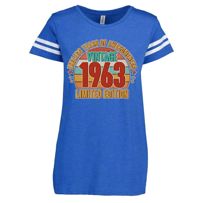 Vintage 1963 Endless Years Of Awesomeness Limited Edition 60th Birthday Enza Ladies Jersey Football T-Shirt