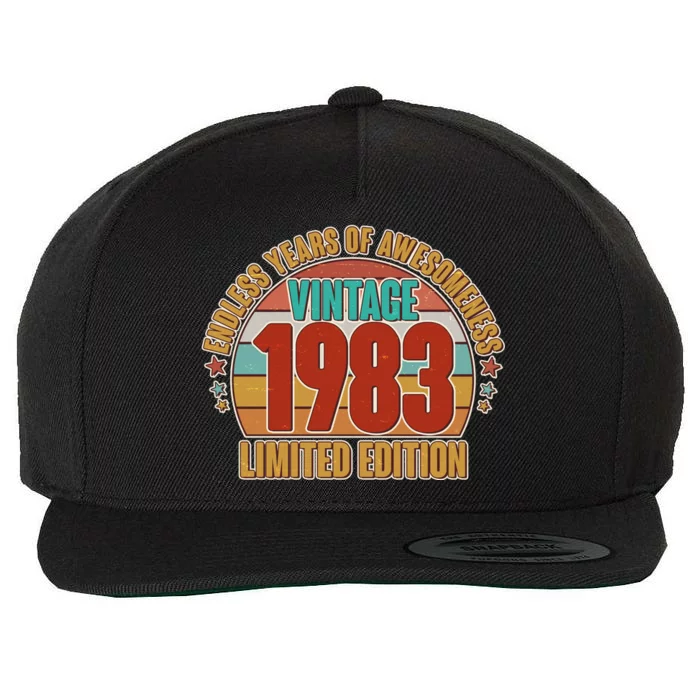 Vintage 1983 Endless Years Of Awesomeness Limited Edition 40th Birthday Wool Snapback Cap