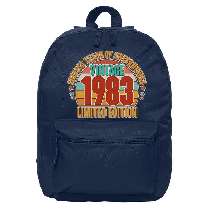 Vintage 1983 Endless Years Of Awesomeness Limited Edition 40th Birthday 16 in Basic Backpack