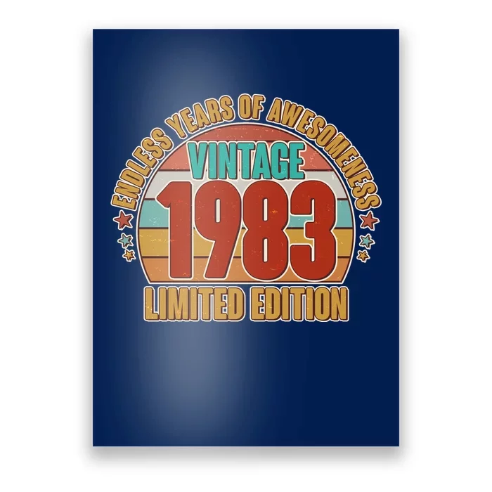 Vintage 1983 Endless Years Of Awesomeness Limited Edition 40th Birthday Poster