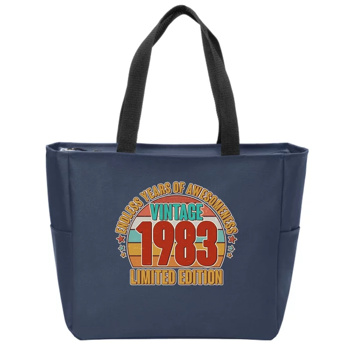 Vintage 1983 Endless Years Of Awesomeness Limited Edition 40th Birthday Zip Tote Bag