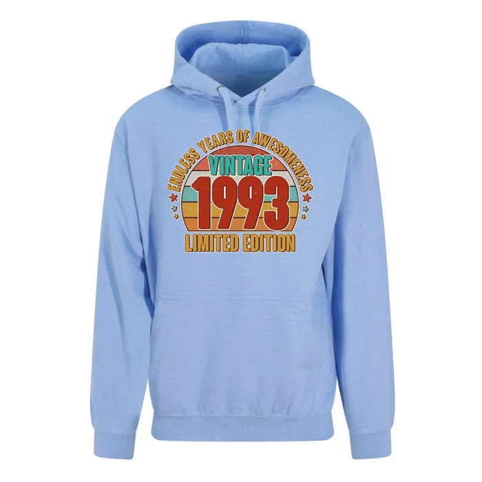 Vintage 1993 Endless Years Of Awesomeness Limited Edition 30th Birthday Unisex Surf Hoodie