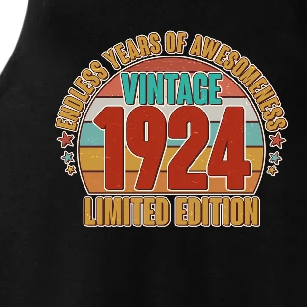 Vintage 1924 Endless Years Of Awesomeness Limited Edition 100th Birthday Ladies Tri-Blend Wicking Tank