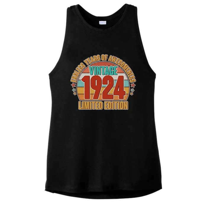 Vintage 1924 Endless Years Of Awesomeness Limited Edition 100th Birthday Ladies Tri-Blend Wicking Tank