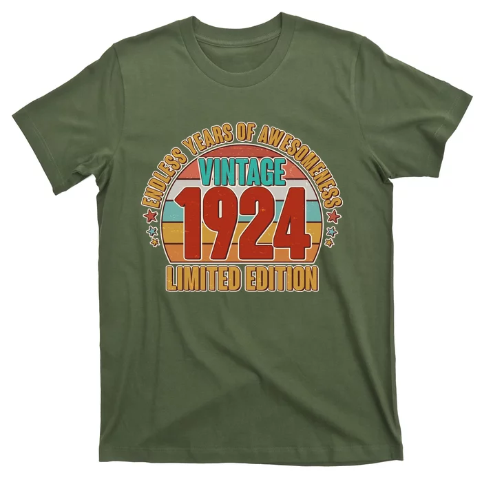 Vintage 1924 Endless Years Of Awesomeness Limited Edition 100th Birthday T-Shirt