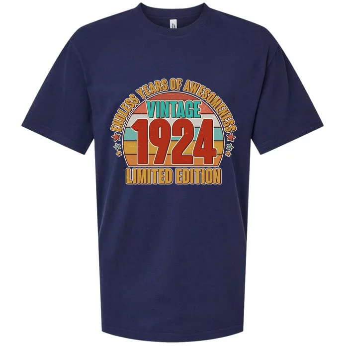 Vintage 1924 Endless Years Of Awesomeness Limited Edition 100th Birthday Sueded Cloud Jersey T-Shirt