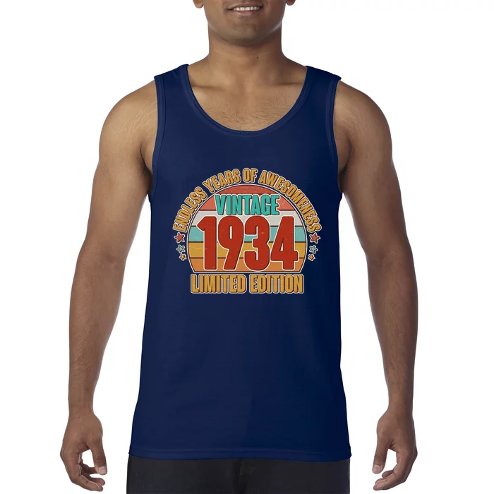 Vintage 1934 Endless Years Of Awesomeness Limited Edition 90th Birthday Tank Top