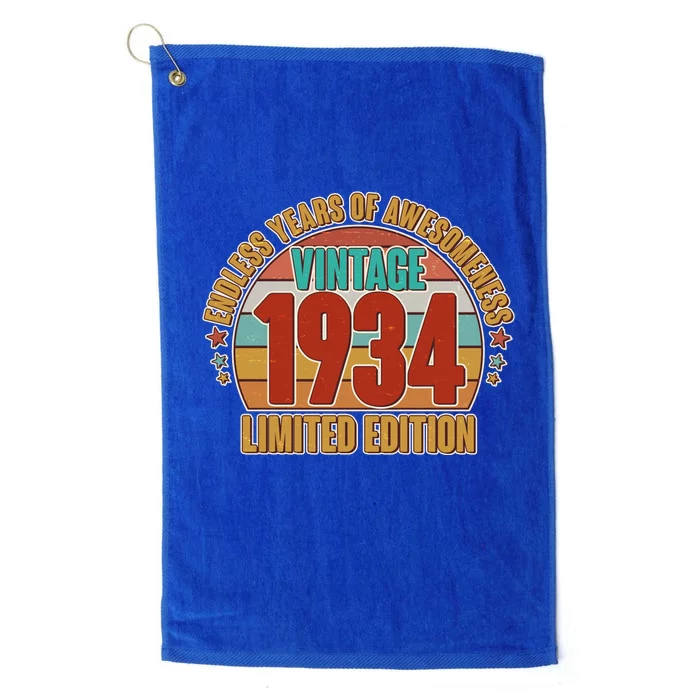 Vintage 1934 Endless Years Of Awesomeness Limited Edition 90th Birthday Platinum Collection Golf Towel