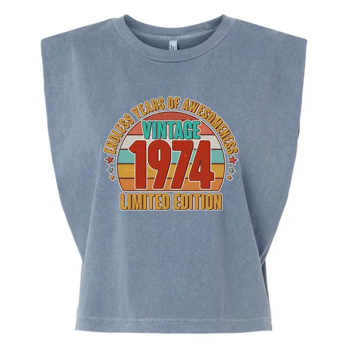 Vintage 1974 Endless Years Of Awesomeness Limited Edition 50th Birthday Garment-Dyed Women's Muscle Tee