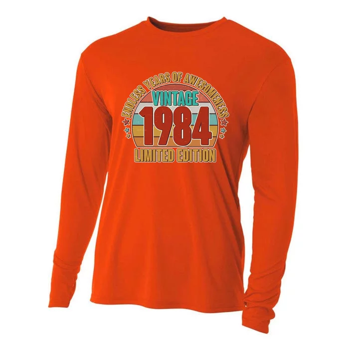 Vintage 1984 Endless Years Of Awesomeness Limited Edition 40th Birthday Cooling Performance Long Sleeve Crew