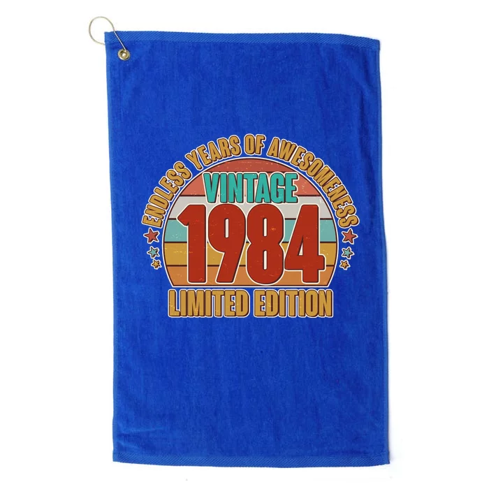 Vintage 1984 Endless Years Of Awesomeness Limited Edition 40th Birthday Platinum Collection Golf Towel