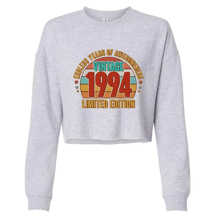 Vintage 1994 Endless Years Of Awesomeness Limited Edition 30th Birthday Cropped Pullover Crew