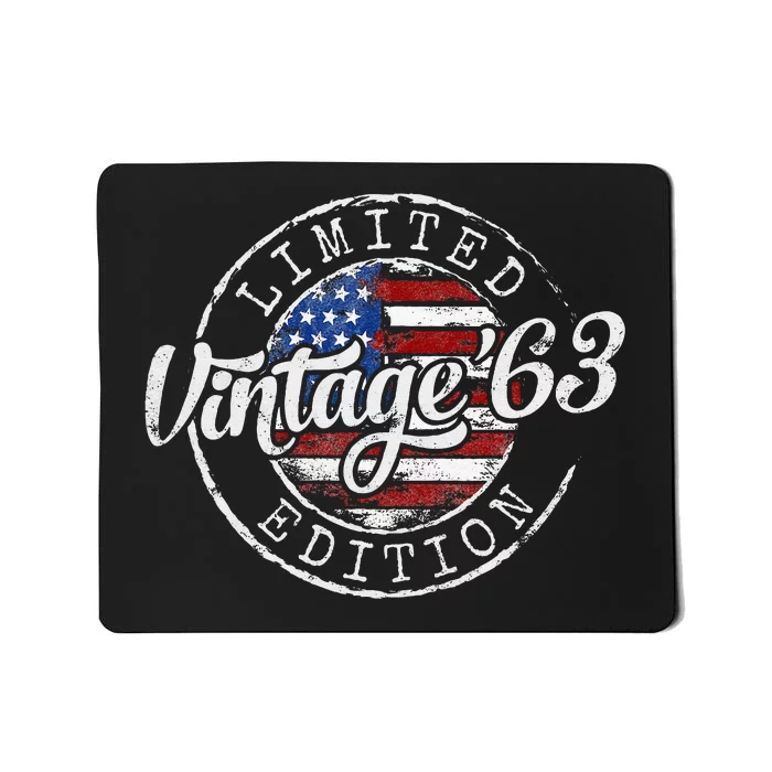 Vintage 1963 Flag Stamp 60th Birthday Gifts 60 Year Old Mousepad