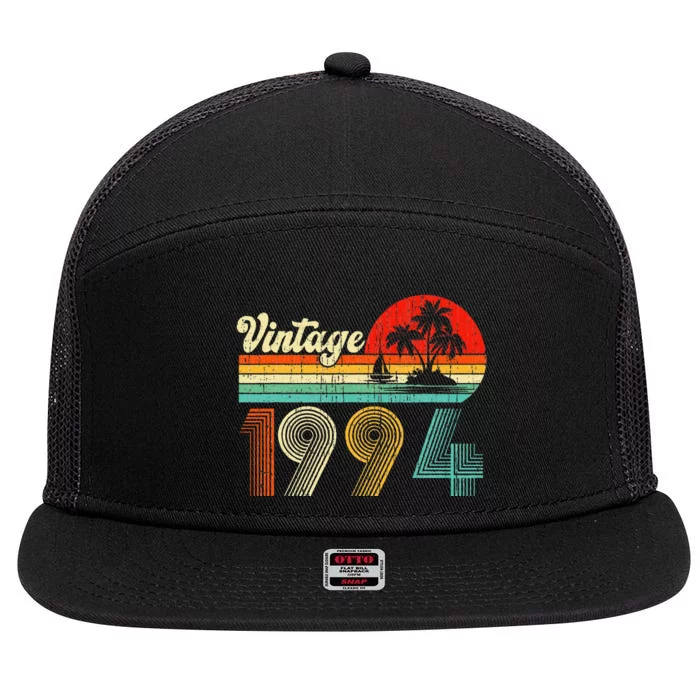 Vintage 1994 Funny 30th Birthday Gifts 30 Years Old Retro 7 Panel Mesh Trucker Snapback Hat