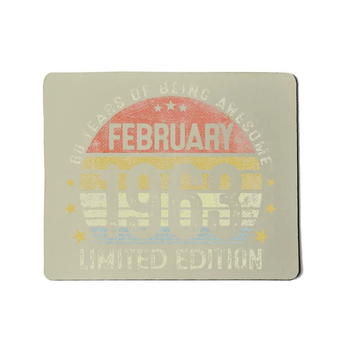 Vintage 1963 February 1963 60 Year Old 60th Birthday Gifts Mousepad