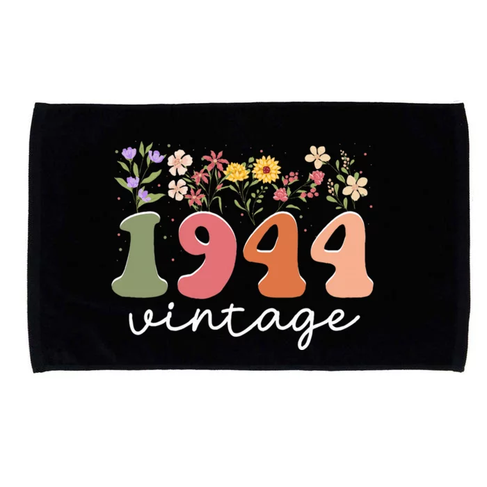 Vintage 1944 Flower 80th Birthday 80 Years Old Microfiber Hand Towel