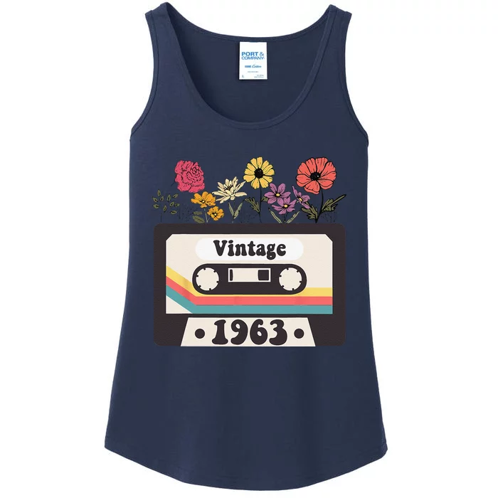 Vintage 1963 For Women Turning 60 60th Birthday Wildflower Ladies Essential Tank