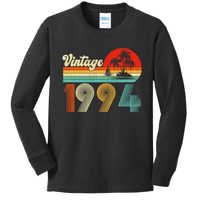 Vintage 1994 Funny 30th Birthday Gifts 30 Years Old Retro Kids Long Sleeve Shirt