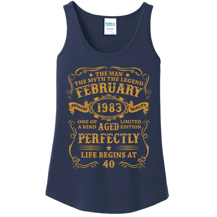 Vintage 1983 February 1983 40 Year Old 40th Birthday Gifts Ladies Essential Tank