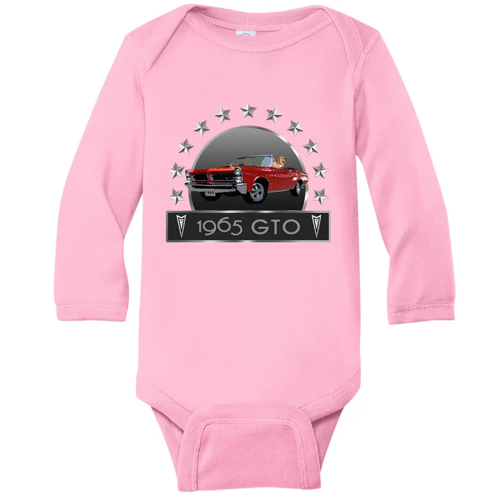 VINTAGE 1965 GTO CONVERTIBLE CLASSIC AMERICAN MUSCLE CARS Baby Long Sleeve Bodysuit