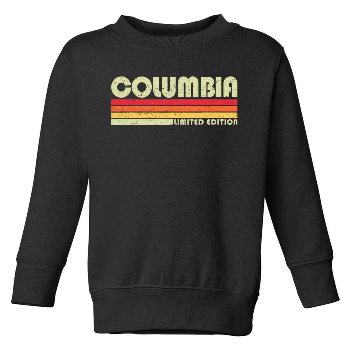 Vintage 1980s Graphic Style Columbia Tennessee Toddler Sweatshirt